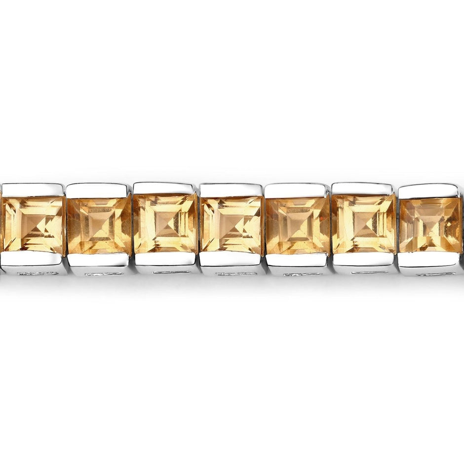 8.25 Carat Genuine Citrine .925 Sterling Silver Bracelet - Bracelets - Custom Crafting Alliance, LLC