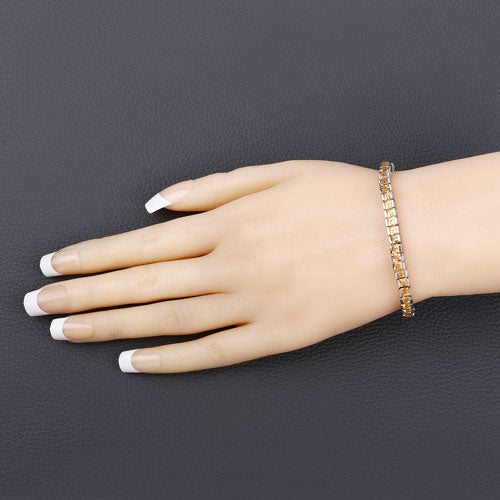 8.25 Carat Genuine Citrine .925 Sterling Silver Bracelet - Bracelets - Custom Crafting Alliance, LLC