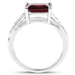 2.99 Carat Genuine Garnet and White Topaz .925 Sterling Silver Ring