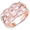 2.65 Carat Genuine Morganite and White Diamond .925 Sterling Silver Ring