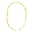 14k Yellow Gold Paperclip Chain Necklace with Diamond Link