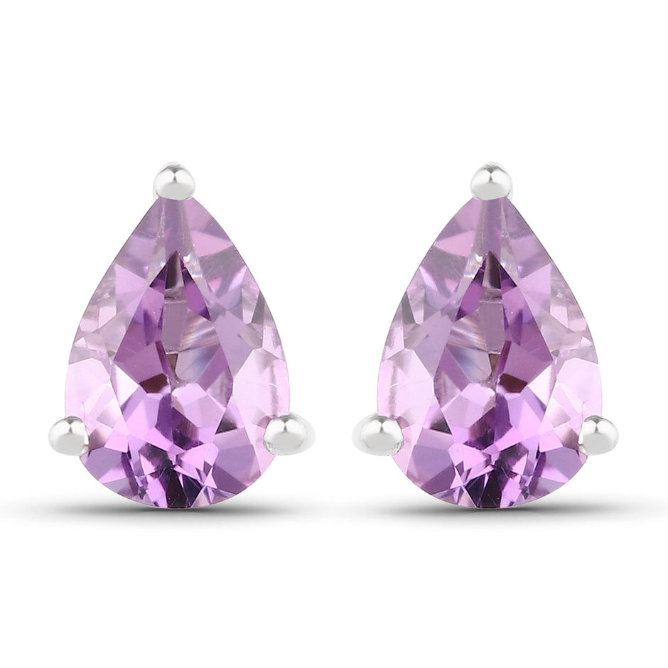 1.25 Carat Genuine Amethyst .925 Sterling Silver Earrings