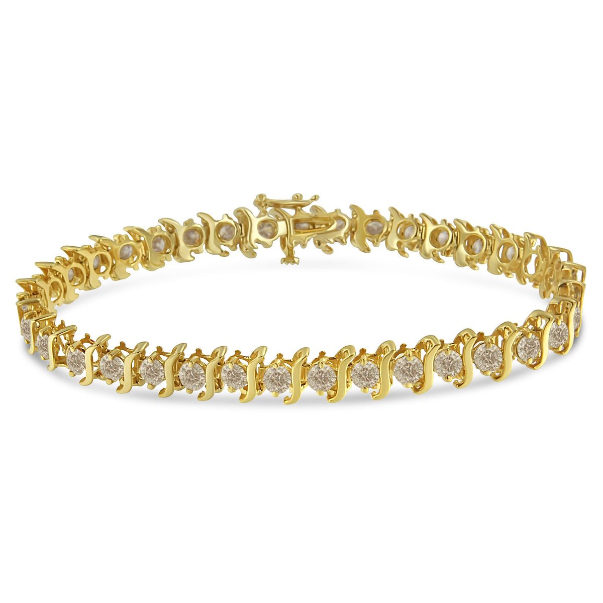 10K Yellow Gold Plated .925 Sterling Silver 7.0 cttw 2-Prong Set Round Brilliant Cut Diamond 