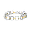.925 Two-Tone Sterling Silver Diamond Accent Open Box Link Bracelet (I-J Color, I1-I2 Clarity) - 7
