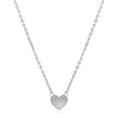 14k White Gold Polished Mini Heart Necklace
