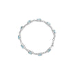 .925 Sterling Silver 7x7 mm Cushion Cut Blue Topaz and 1/20 cttw Round Cut Diamond Fashion Tennis Bracelet (I-J Color, I1-I2 Clarity) - 7