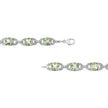 .925 Sterling Silver 7x7 mm Cushion Cut Green Amethyst and 1/20 cttw Round Cut Diamond Fashion Tennis Bracelet (I-J Color, I1-I2 Clarity) - 7