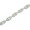 .925 Sterling Silver 7x7 mm Cushion Cut Green Amethyst and 1/20 cttw Round Cut Diamond Fashion Tennis Bracelet (I-J Color, I1-I2 Clarity) - 7