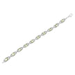 .925 Sterling Silver 7x7 mm Cushion Cut Green Amethyst and 1/20 cttw Round Cut Diamond Fashion Tennis Bracelet (I-J Color, I1-I2 Clarity) - 7