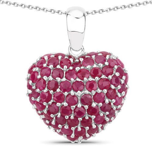 8.58 Carat Genuine Ruby .925 Sterling Silver Pendant - Pendants - Custom Crafting Alliance, LLC