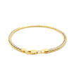 Two-Toned Fine Wheat Chain Bracelet in 10k Yellow and White Gold