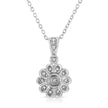 .925 Sterling Silver Diamond Accent Sunburst Milgrain 18