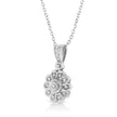 .925 Sterling Silver Diamond Accent Sunburst Milgrain 18