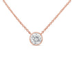 10K Rose Gold 1/2 Carat Round Brilliant-Cut Diamond Modern Bezel-Set Solitaire 16
