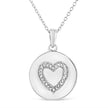 .925 Sterling Silver Prong-Set Diamond Accent Heart Emblemed 18