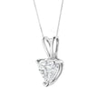 14K White Gold 1/5 Cttw 3-Prong Set Heart Shaped Solitaire Lab Grown Diamond 18