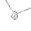 14K White Gold 1/2 Cttw Lab Grown Pear Shape Solitaire Diamond Pendent 18