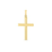 14k Yellow Gold High Polish Ribber Cross Pendant