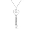 .925 Sterling Silver Pave and Bezel-Set Diamond Accent Key 18
