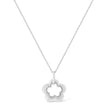 Matte Finished .925 Sterling Silver Diamond Accent Double Flower Shape 18