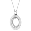 .925 Sterling Silver Prong-Set Diamond Accent Satin Finished Double Circle 18