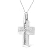 .925 Sterling Silver Prong-Set Diamond Accent Bold Cross 18