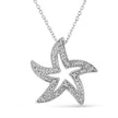 .925 Sterling Silver Prong-Set Diamond Accent Starfish 18