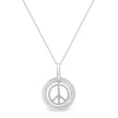 Matte Finish .925 Sterling Silver Diamond Accent Dancing Peace Sign 18