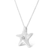 .925 Sterling Silver Prong-Set Diamond Accent Starfish Pendant Necklace (I-J Color, I1-I2 Clarity) - Size 18