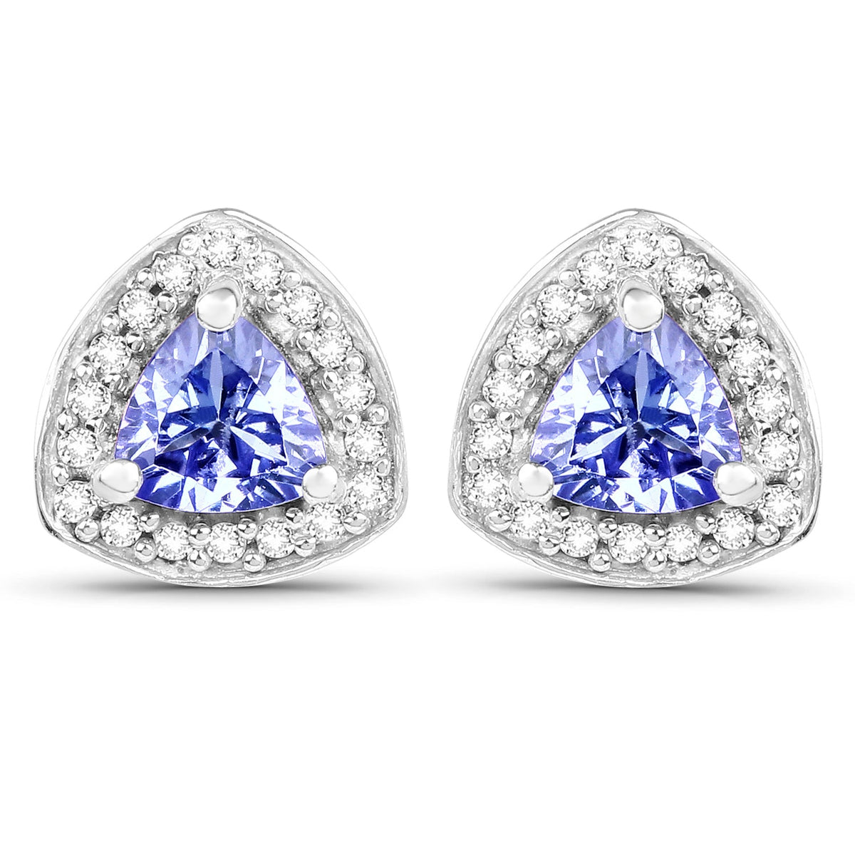 3.22 Carat Genuine Tanzanite & White Topaz .925 Sterling Silver Ring
