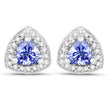 3.22 Carat Genuine Tanzanite & White Topaz .925 Sterling Silver Ring