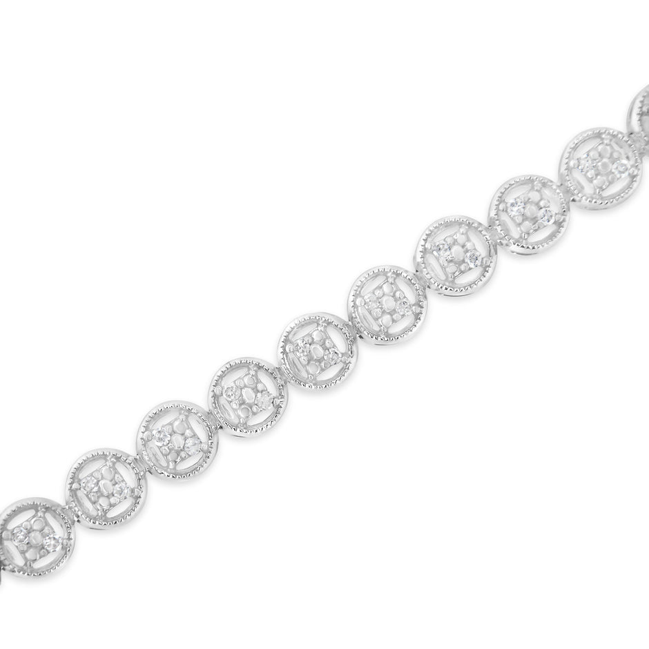 14K Rose Gold Over .925 Sterling Silver 1/4 Cttw Diamond 7