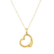14k Yellow Gold Floating Heart Drop Pendant