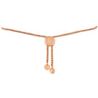 14K Rose Gold Plated .925 Sterling Silver Diamond Accent Circle and Heart Link Adjustable 6â€-10â€ Bolo Bracelet