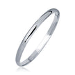 14k White Gold Dome Children's Bangle with a Polished Finish