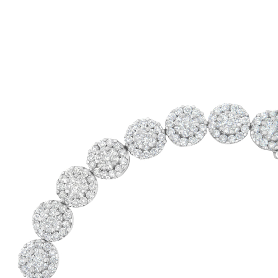 14K White Gold 3-3/4 Cttw Round-Brilliant Cut Diamond 7-1/4