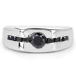 0.74 Carat Genuine Black Diamond .925 Sterling Silver Ring