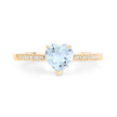 0.65 Carat Genuine Aquamarine and White Diamond 14K Yellow Gold Ring