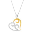10K Yellow Gold Over .925 Sterling Silver Open Heart with Swirls 18