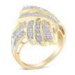 10K Yellow Gold Diamond Bypass Cocktail Ring (1 1/5 Cttw, I-J Color, I2-I3 Clarity) - Size 8