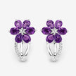 1.90 Carat Genuine Amethyst and White Topaz .925 Sterling Silver Earrings