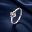 925 Sterling Silver White Gold Plated Moissanite Size 6 Ring for Women
