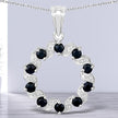 1.30 Carat Genuine Blue Sapphire and White Topaz .925 Sterling Silver Pendant