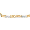 10k Yellow Gold 1/3 Cttw Diamond 3 Stone and X-Link Bracelet (I-J Color, I1-I2 Clarity) - 7.50