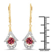 1.20 Carat Genuine Pink Tourmaline .925 Sterling Silver Earrings