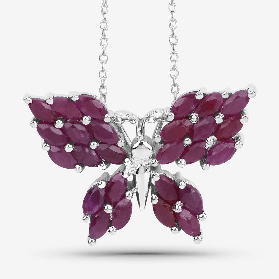 3.12 Carat Genuine Ruby .925 Sterling Silver Pendant