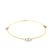 14k Two Tone Gold Entwined Heart Stationed Anklet