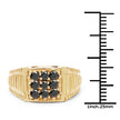 14K Yellow Gold Plated 0.63 Carat Genuine Black Diamond .925 Sterling Silver Ring