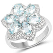 2.88 Carat Genuine Aquamarine .925 Sterling Silver Ring