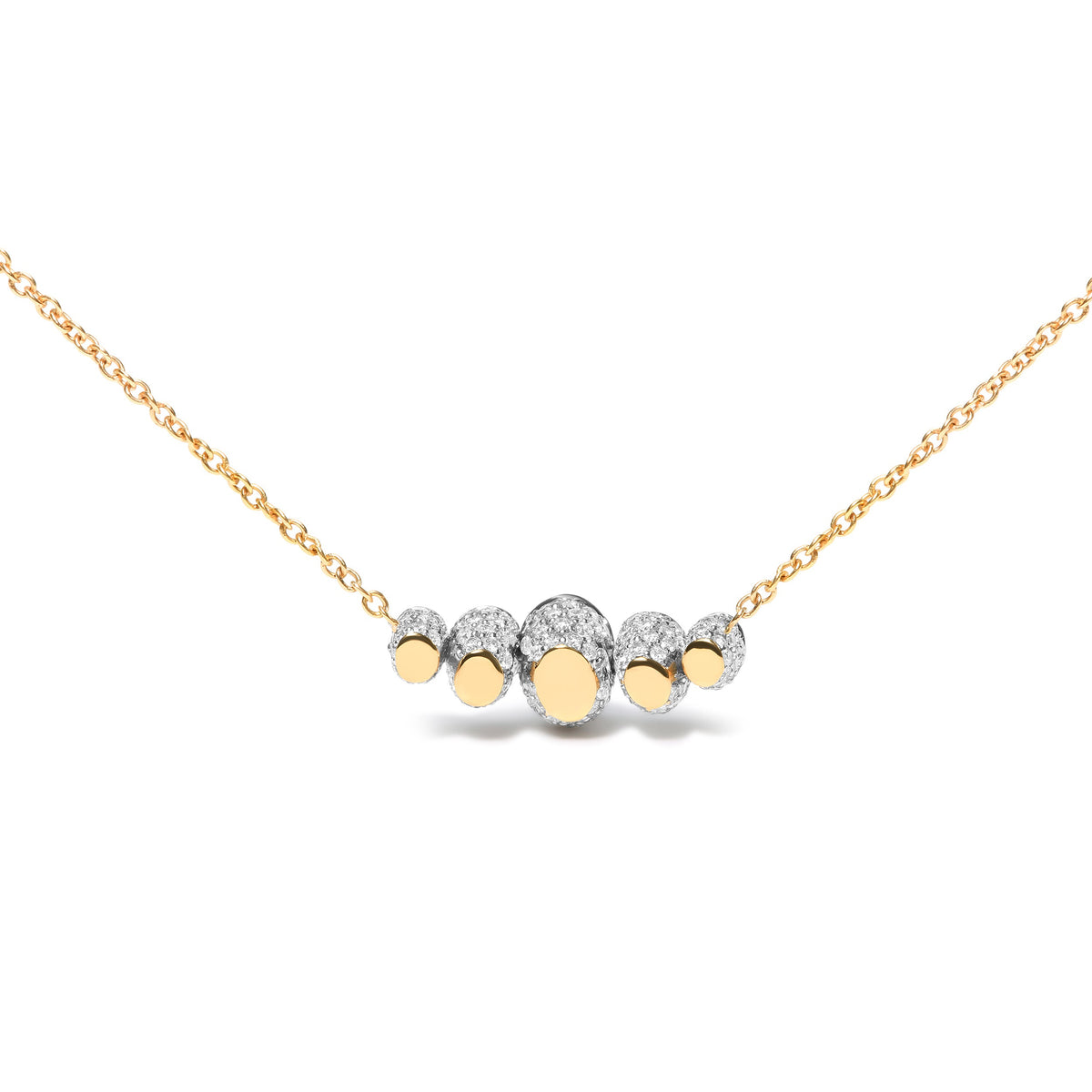18K Rose Gold 3/4 Cttw Pave Diamonds and Graduated Red Ruby Gemstone Curved Bar Choker Necklace (G-H Color, SI1-SI2 Clarity) - Adjustable up to 14